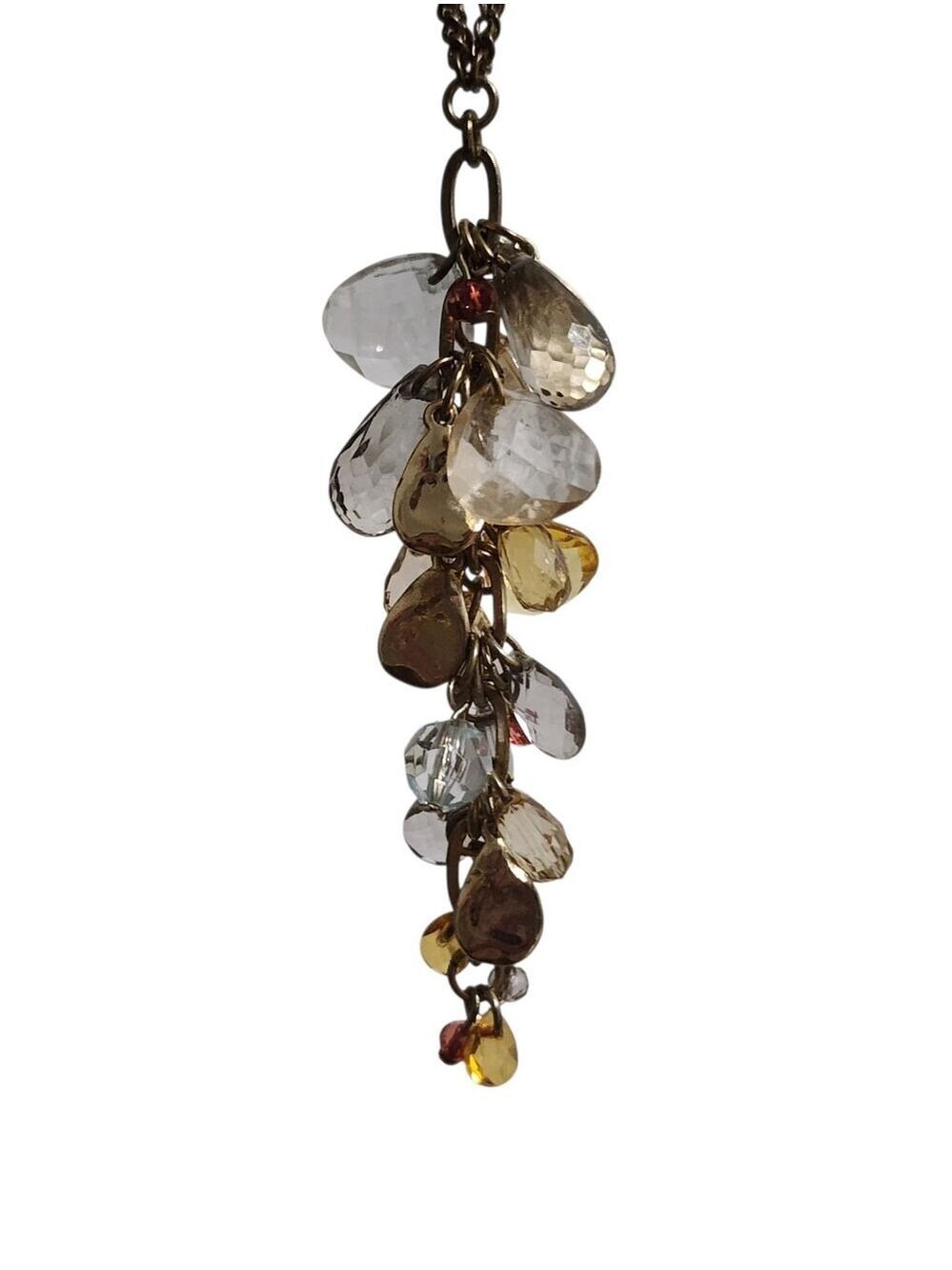 Loft Necklace Pendant Crystal Teardrop Multi Amber Champagne Clear